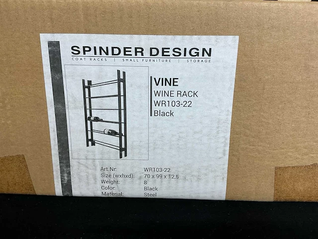 Spinder design wijn rek (2x) - afbeelding 3 van  4