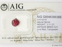 Spinel 2.11ct aig certified - afbeelding 1 van  3