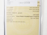 Spinel 5.45ct aig certified - afbeelding 8 van  8