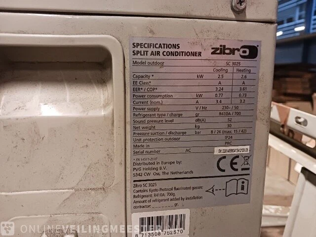 Split airconditioner zibro, sc 3025 - afbeelding 5 van  7