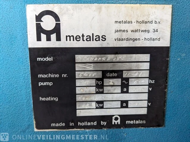 Spoelmachine metalas, bouwjaar 1997 - afbeelding 11 van  16