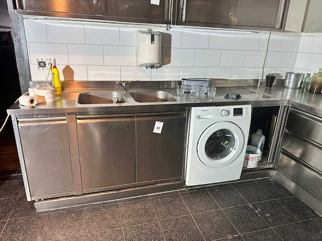 Spoeltafel 245cm met wasmachine - afbeelding 1 van  5