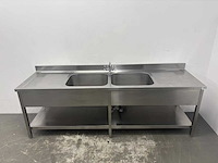 Spoeltafel met dubbele wasbak - afbeelding 1 van  9