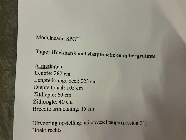 Spot hoekbank met slaapfunctie en opbergruimte - afbeelding 6 van  6
