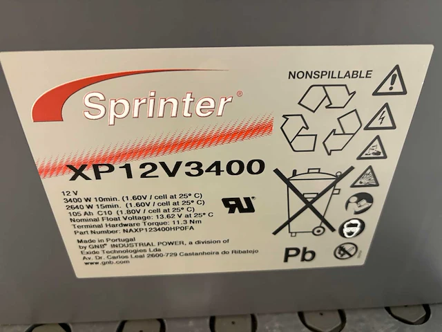 Sprinter xp12v3400 accu (3x) - afbeelding 2 van  3