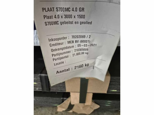 Ssab s700mc plaatstaal (8600kg) - afbeelding 2 van  14