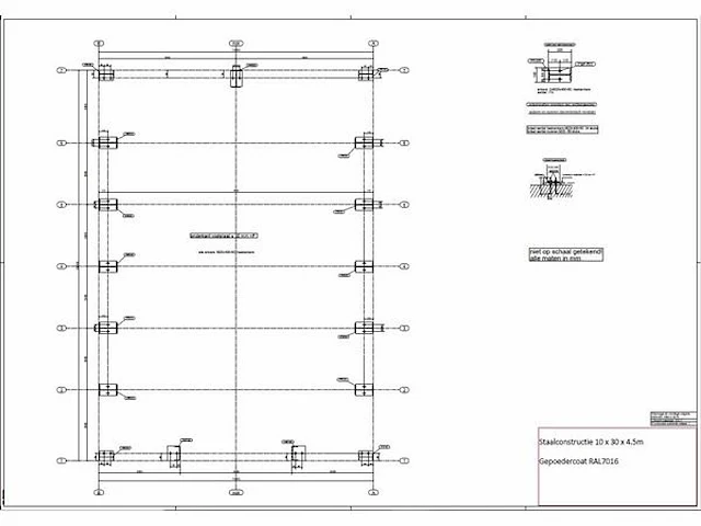 Staalconstructie 10 x 30 meter (300m2) - afbeelding 6 van  16