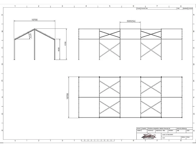 Staalconstructie 10.70 x 25.00 meter (268m2) - afbeelding 5 van  13