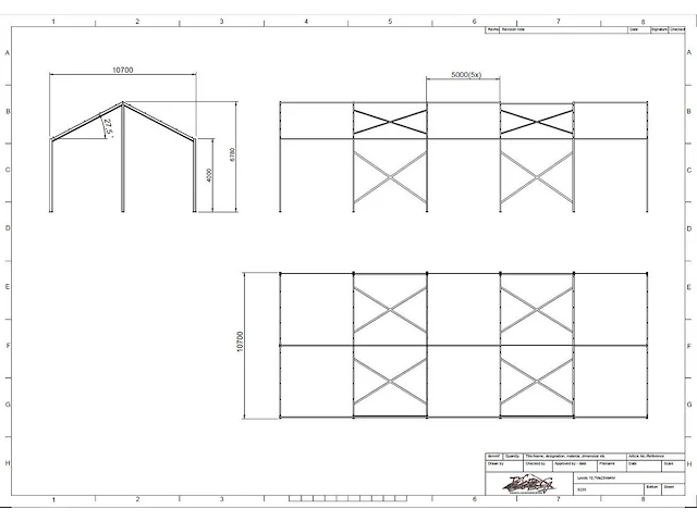 Staalconstructie 10.70 x 25.00 meter (268m2) - afbeelding 5 van  13