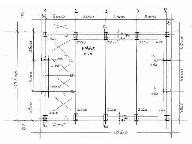 Staalconstructie 11,6x20 meter (ca. 232 m2) - afbeelding 5 van  6