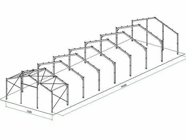 Staalconstructie 11,6x40 meter (ca. 464 m2) - afbeelding 4 van  10