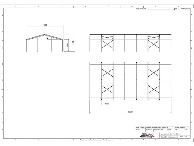 Staalconstructie 11.90 x 35.00 meter (416m2) - afbeelding 4 van  12