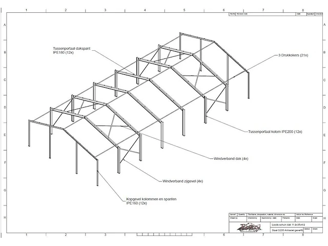Staalconstructie 11.90 x 35.00 meter (416m2) - afbeelding 6 van  12