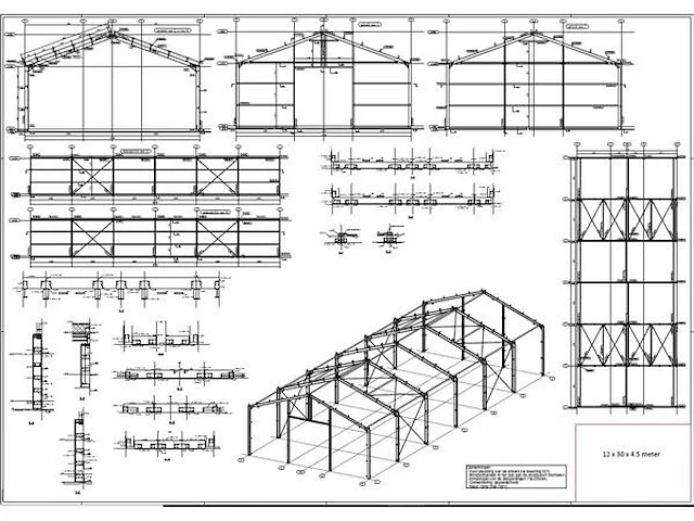 Staalconstructie 12 x 30 meter (360m2) - afbeelding 15 van  21
