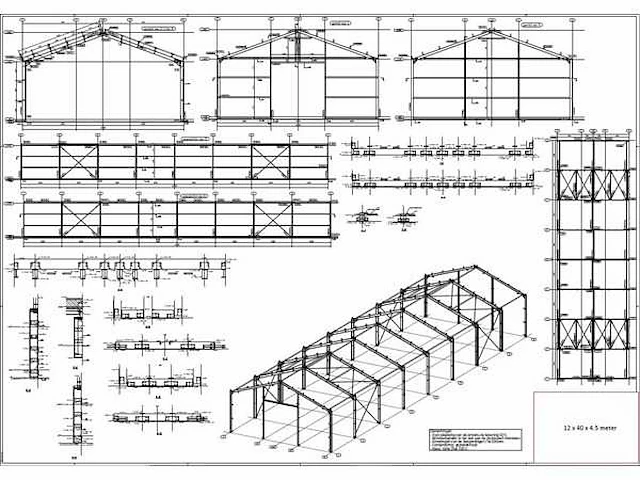 Staalconstructie 12 x 40 meter (480m2) - afbeelding 17 van  23