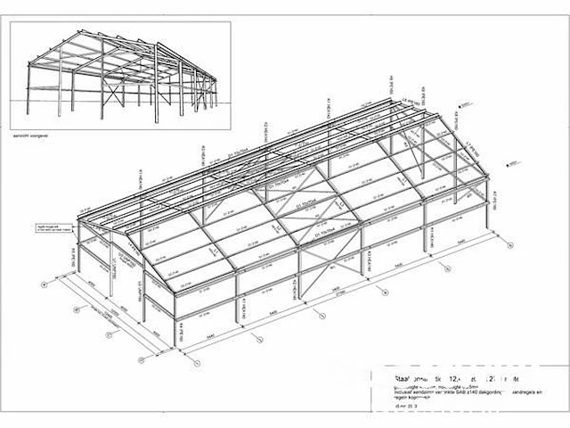 Staalconstructie 12,4x27,1 meter (ca. 336 m2) - afbeelding 9 van  12