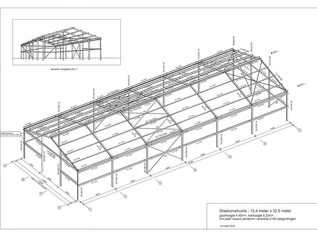 Staalconstructie 12,4x32,5 meter - afbeelding 2 van  16