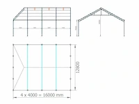 Staalconstructie 12,80 x 16,00 mtr (205m2) - afbeelding 11 van  21