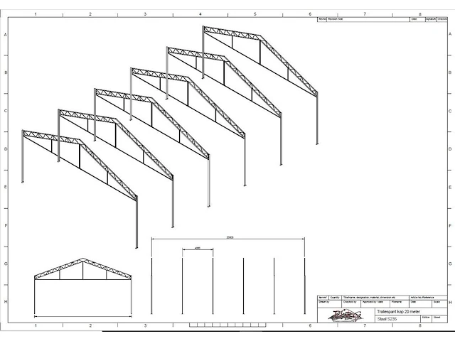 Staalconstructie 12.80 x 20.00 meter (256m2) - afbeelding 4 van  10
