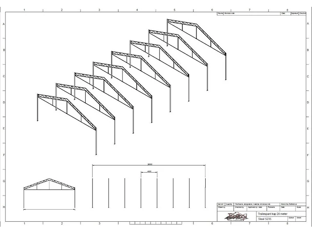 Staalconstructie 12.80 x 28.00 meter (358m2) - afbeelding 7 van  13