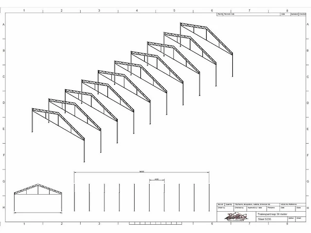 Staalconstructie 12.80 x 36.00 meter (460m2) - afbeelding 7 van  13