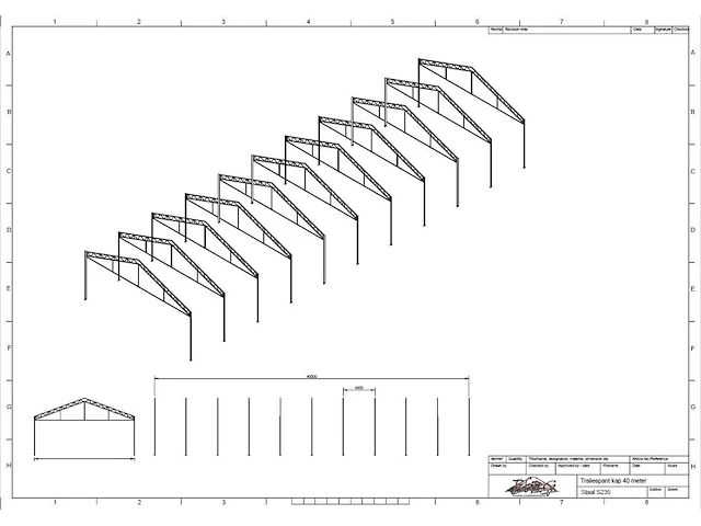 Staalconstructie 12.80 x 40.00 meter (512m2) - afbeelding 5 van  11