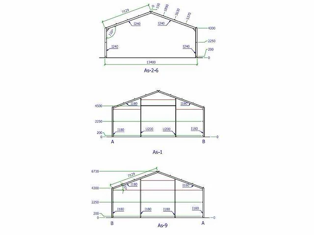 Staalconstructie 13,4x30 meter (ca. 402 m2) - afbeelding 2 van  10