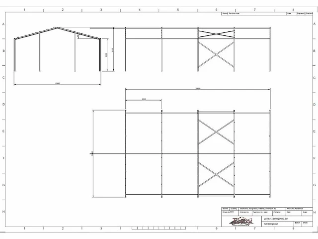 Staalconstructie 13.95 x 20.00 meter (279m2) - afbeelding 3 van  11