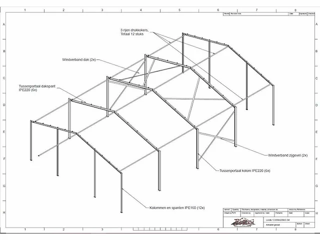Staalconstructie 13.95 x 20.00 meter (279m2) - afbeelding 5 van  11