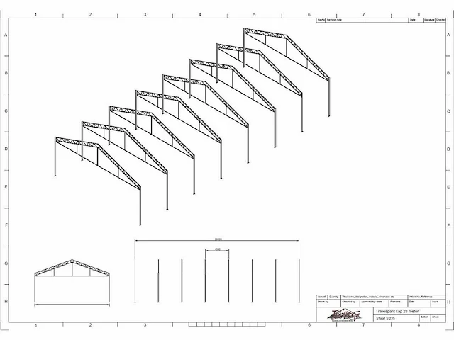 Staalconstructie 15.00 x 28.00 meter (420m2) - afbeelding 6 van  12