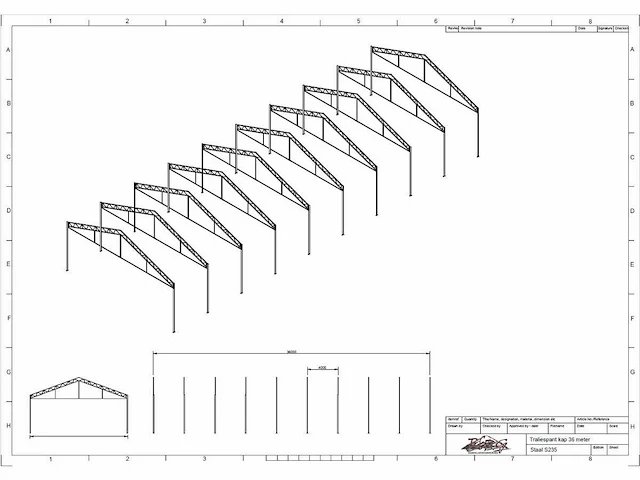Staalconstructie 15.00 x 36.00 meter (540m2) - afbeelding 8 van  14