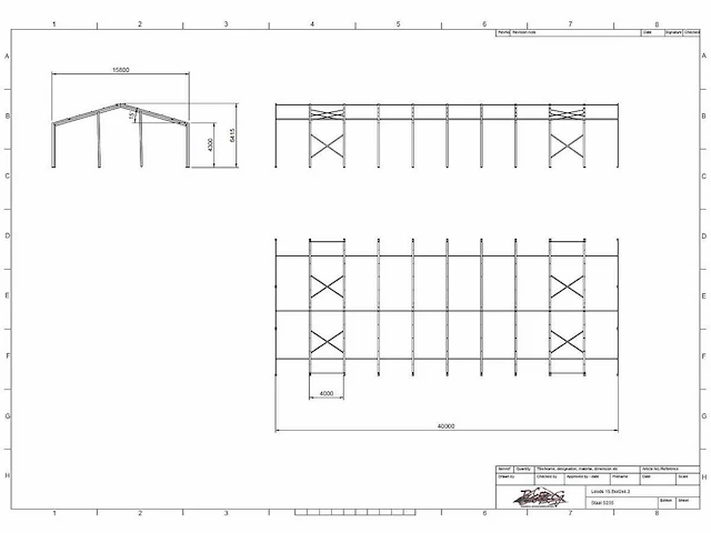 Staalconstructie 15.80 x 40.00 meter (632m2) - afbeelding 5 van  15