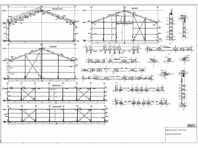 Staalconstructie 16 x 35 meter (560m2) - afbeelding 2 van  19
