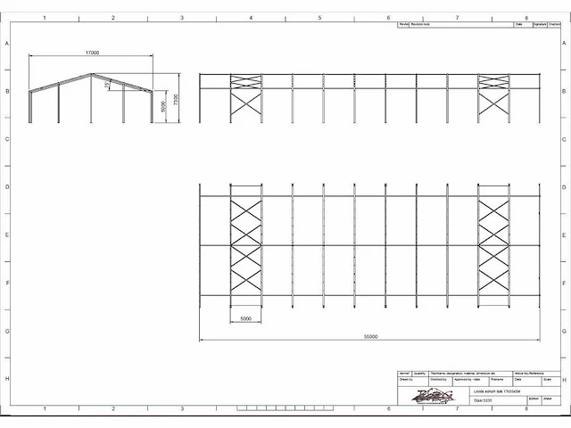 Staalconstructie 17 x 55 meter (935m2) - afbeelding 10 van  18