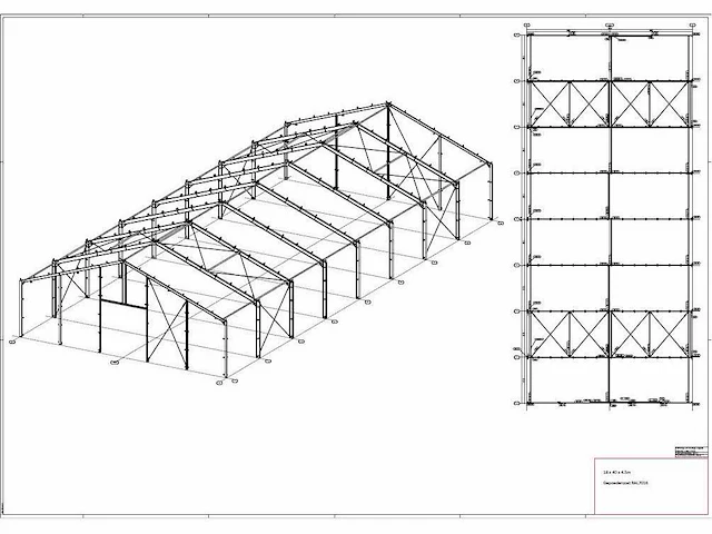 Staalconstructie 18 x 40 meter (720m2) - afbeelding 10 van  16