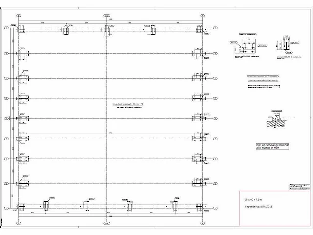 Staalconstructie 18 x 40 meter (720m2) - afbeelding 7 van  18