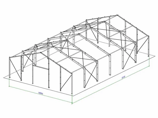Staalconstructie 18x30 meter (ca. 540 m2) - afbeelding 7 van  9