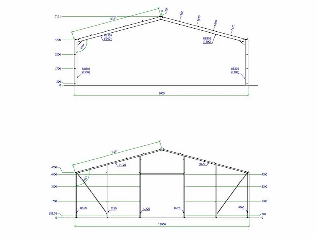 Staalconstructie 18x30 meter (ca. 540 m2) - afbeelding 6 van  9