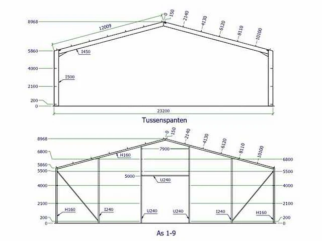Staalconstructie 23,2x40 meter (ca. 928 m2) - afbeelding 9 van  9