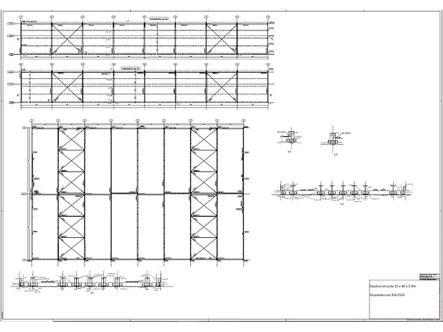 Staalconstructie 25 x 40 meter (1000m2) - afbeelding 24 van  31