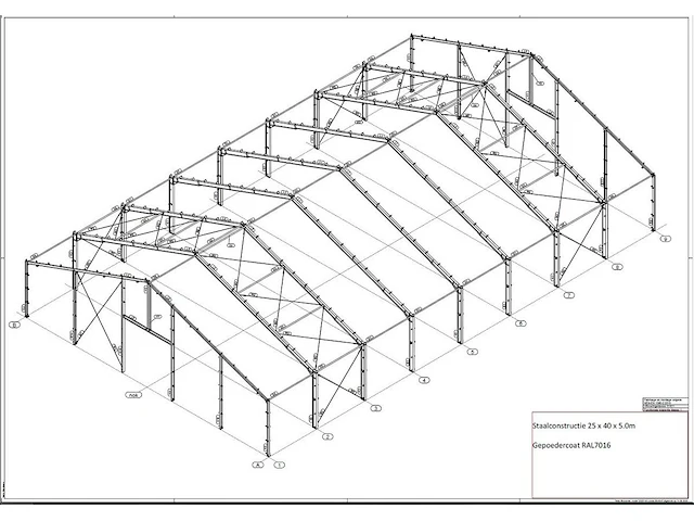 Staalconstructie 25 x 40 meter (1000m2) - afbeelding 23 van  31