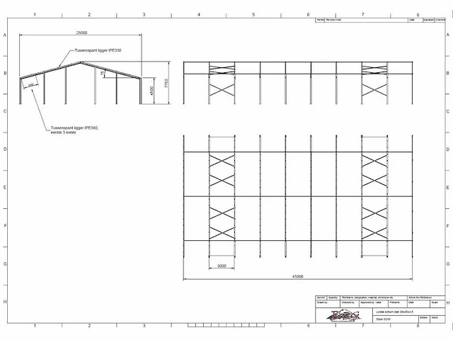 Staalconstructie 25 x 45 meter (1125m2) - afbeelding 14 van  21