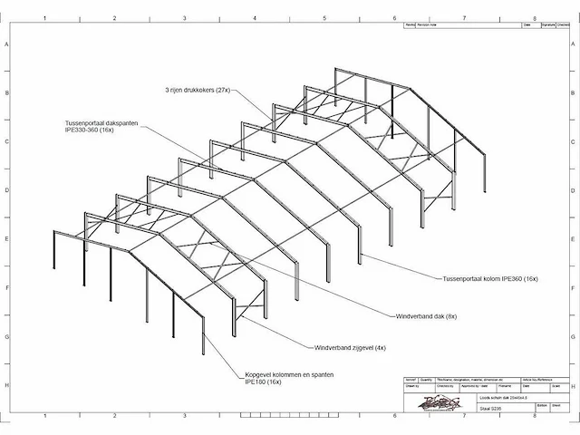 Staalconstructie 25 x 45 meter (1125m2) - afbeelding 15 van  21