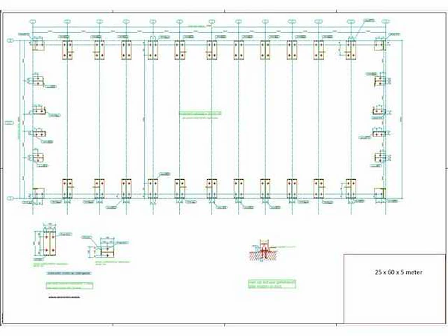 Staalconstructie 25 x 60 meter (1500m2) - afbeelding 8 van  19