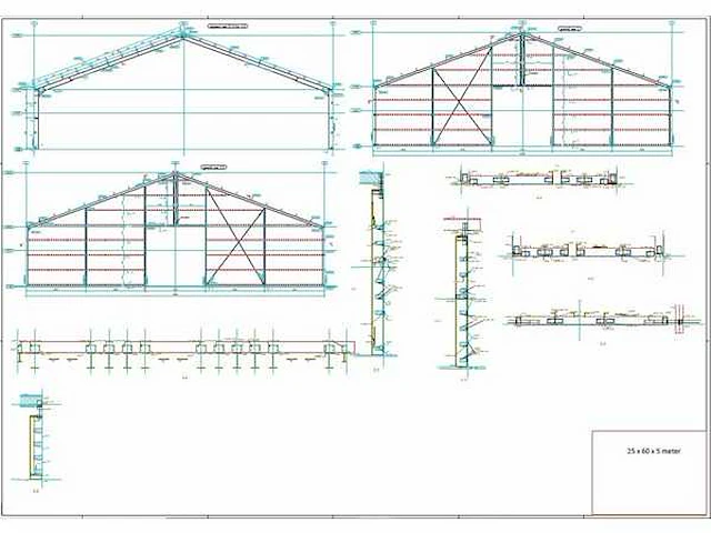 Staalconstructie 25 x 60 meter (1500m2) - afbeelding 10 van  19