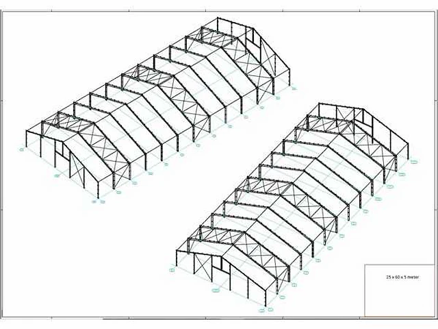 Staalconstructie 25 x 60 meter (1500m2) - afbeelding 13 van  19