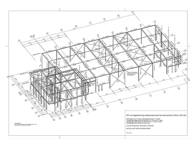 Staalconstructie 25x49 meter – hal met kantoor - afbeelding 67 van  87