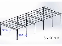 Staalconstructie 6x 20 mtr (120m2) - afbeelding 1 van  5