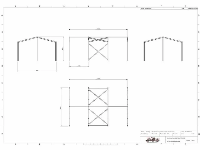 Staalconstructie 8 x 12 meter (96m2) - afbeelding 9 van  9