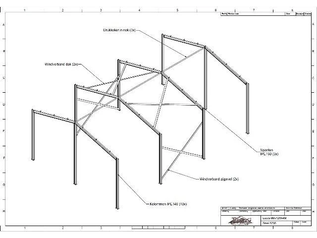 Staalconstructie 8 x 12 meter (96m2) - afbeelding 6 van  12